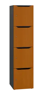 DOMINOU 44 úložná skříň 4-boxová, 1817x450x400 mm, korpus antracit, dvířka třešeň šumavská